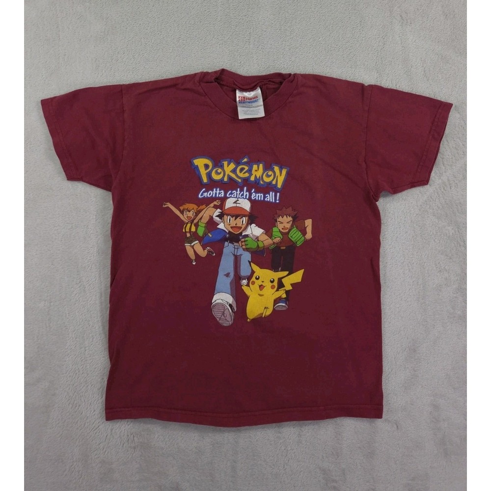 Vintage Pokemon T Shirt Boys Medium‎ Ash Pikachu Misty Brock